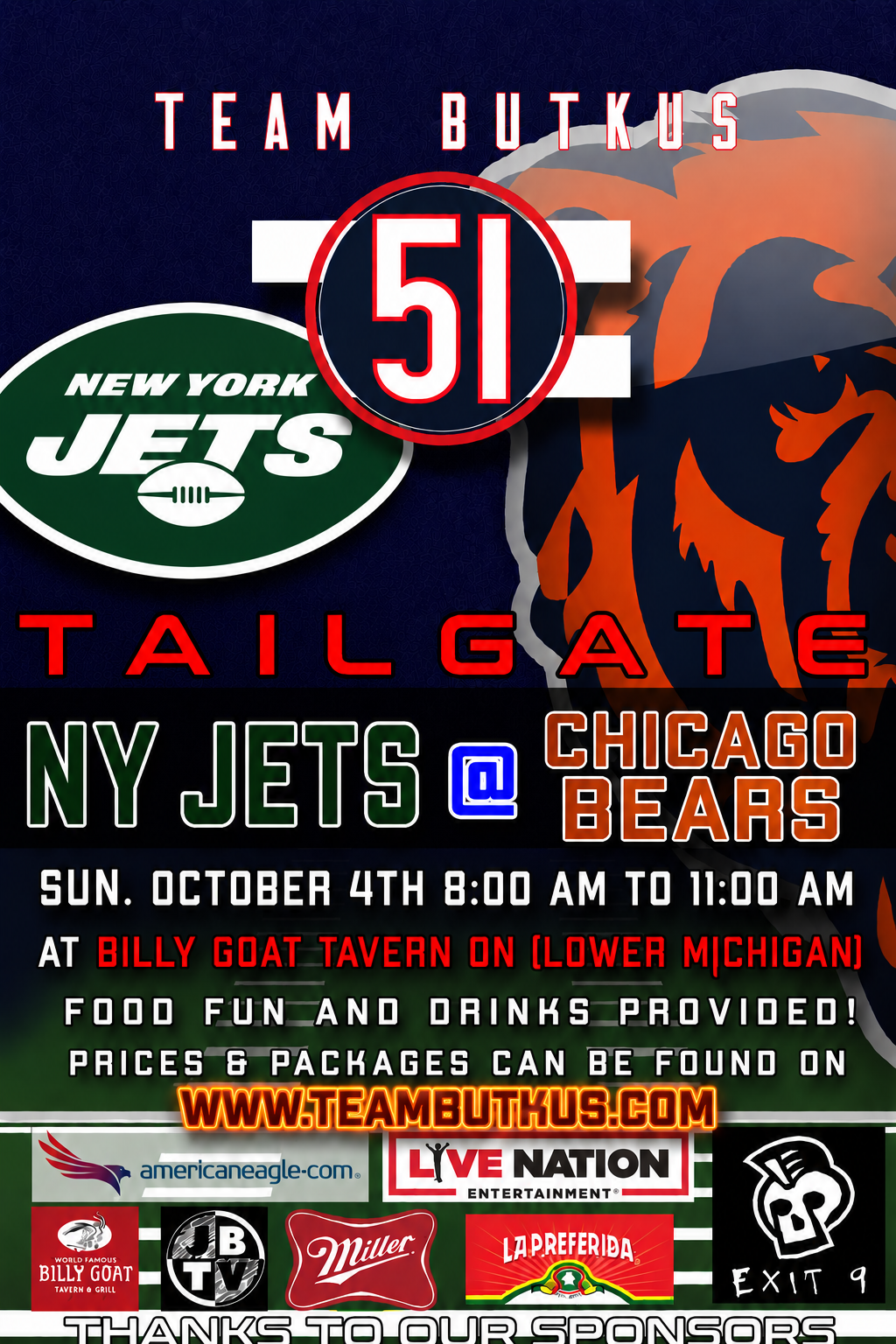 Jets vs Bears Oct 4th