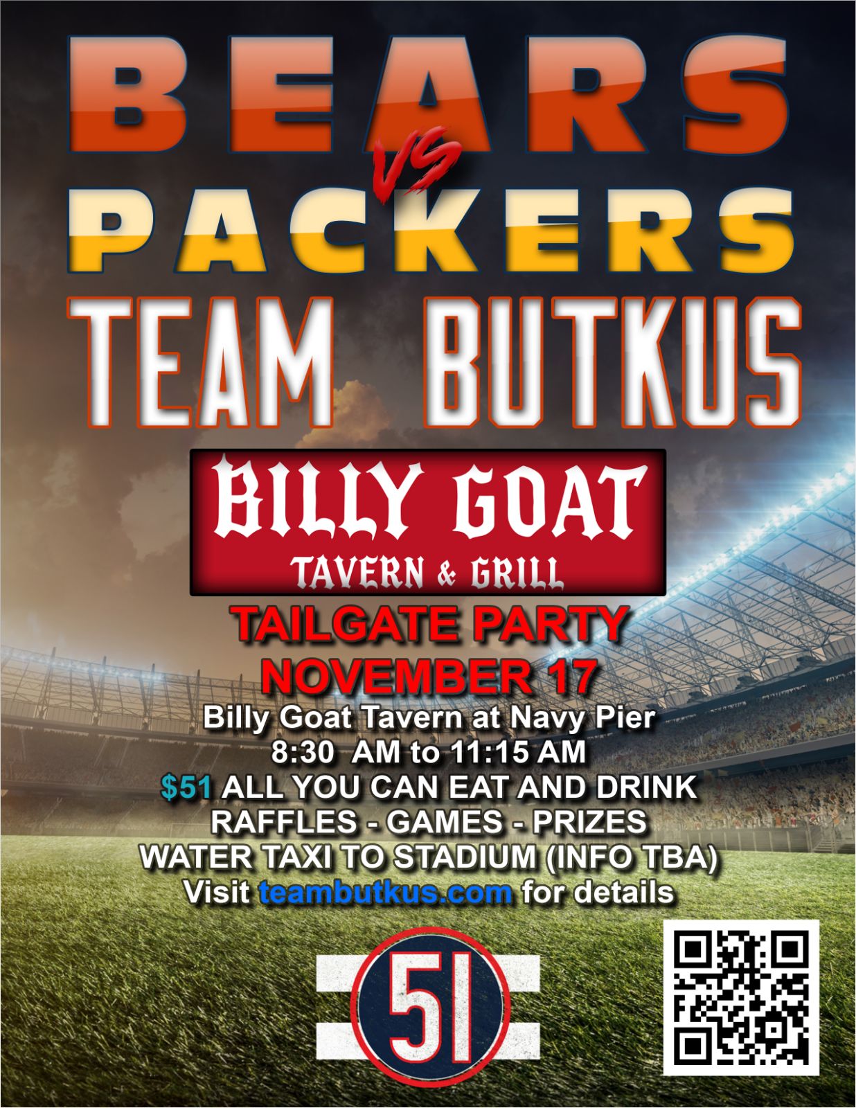 Team Butkus Tailgate (11/17) Ticket