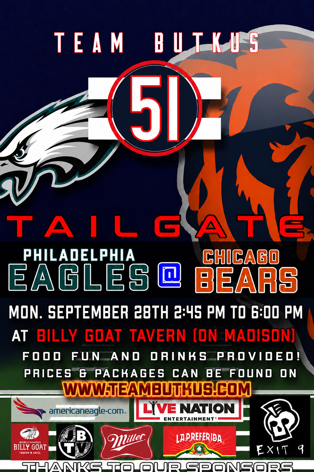 Eagles vs Bears Sept 28th