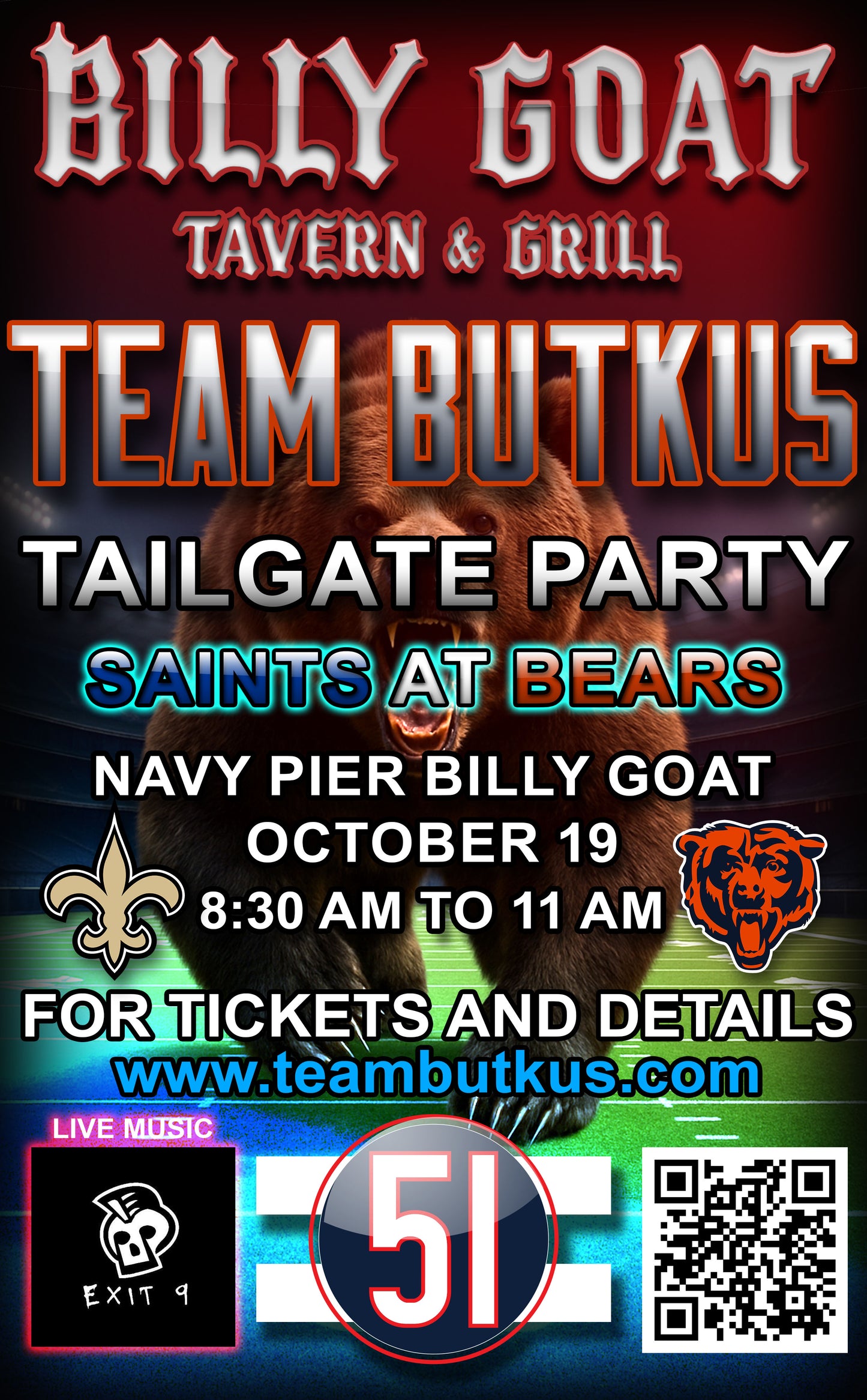 Saints @ Bears Oct 19th