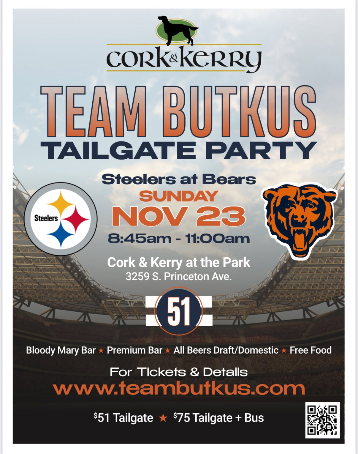 Steelers @ Bears Nov 23rd